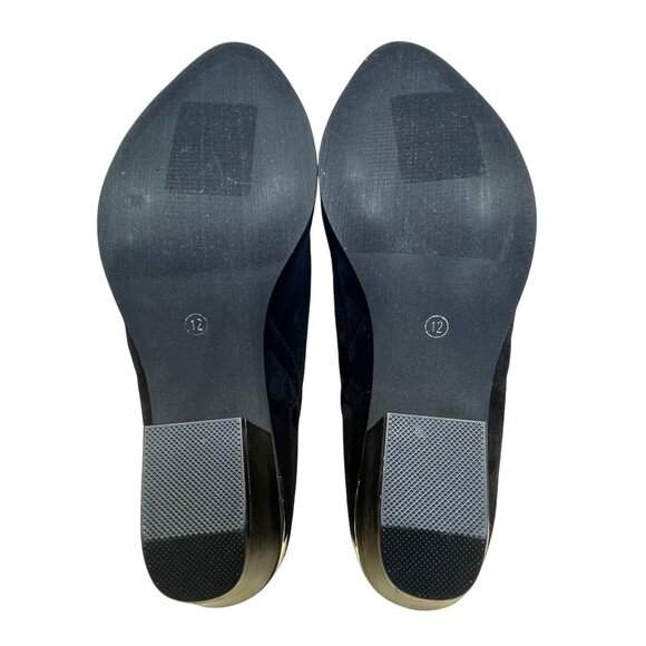 Journee Collection Women’s Black Faux Suede Wide Width Ankle Booties Size 12 - Picture 8 of 9